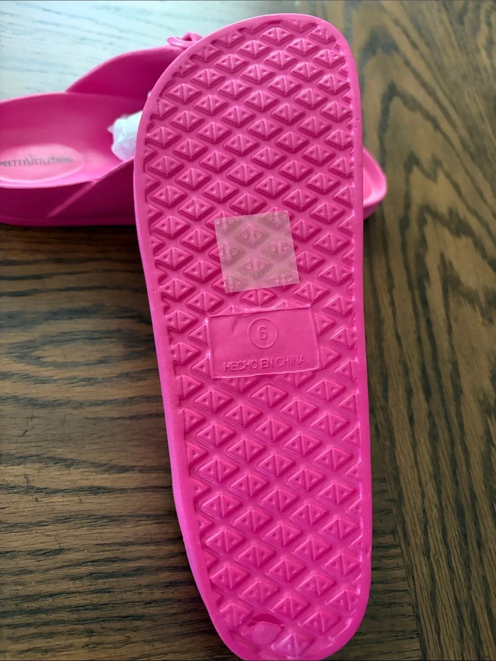 PrettyLittleThing Neon Pink Double Buckle Slide Sandals Size 6 but fits a 7